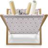 Ambesonne Modern Magazine and Book Holder, Love Theme Romantic Repetitive Pattern of Hearts in Monochrome Style Valentine’s Day, Floor Rack Decor for Interior of Home & Office, 22″ x 19″, Pink White(Pink White)