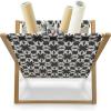Ambesonne Modern Magazine and Book Holder, Love Theme Romantic Repetitive Pattern of Hearts in Monochrome Style Valentine’s Day, Floor Rack Decor for Interior of Home & Office, 22″ x 19″, Pink White(Dark Grey and Eggshell)