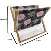 Ambesonne Modern Magazine and Book Holder, Love Theme Romantic Repetitive Pattern of Hearts in Monochrome Style Valentine’s Day, Floor Rack Decor for Interior of Home & Office, 22″ x 19″, Pink White(Charcoal Grey Pink White)