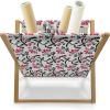 Ambesonne Owl Magazine and Book Holder, Valentines Animals Lovebirds Boy and Girl Bird Motifs on Plain Backdrop, Floor Rack Decor for Interior of Home & Office, 22″ x 19″, Navy Blue Pink and White(Dark Pink and Charcoal Grey)