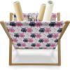 Ambesonne Owl Magazine and Book Holder, Valentines Animals Lovebirds Boy and Girl Bird Motifs on Plain Backdrop, Floor Rack Decor for Interior of Home & Office, 22″ x 19″, Navy Blue Pink and White(Navy Blue Pink and White)