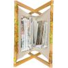 Ambesonne Owl Magazine and Book Holder, Valentines Animals Lovebirds Boy and Girl Bird Motifs on Plain Backdrop, Floor Rack Decor for Interior of Home & Office, 22″ x 19″, Navy Blue Pink and White(Pale Orange Yellow Green)