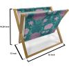 Ambesonne Owl Magazine and Book Holder, Valentines Animals Lovebirds Boy and Girl Bird Motifs on Plain Backdrop, Floor Rack Decor for Interior of Home & Office, 22″ x 19″, Navy Blue Pink and White(Teal and Pale Mauve)