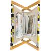 Ambesonne Pale Pink Magazine and Book Holder, Romantic Roses Garden Illustration Nature Inspired Valentine’s Day Themed, Floor Rack Decor for Interior of Home & Office, 22″ x 19″, Yellow Coral Pink(Yellow Grey Black)
