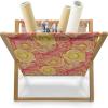 Ambesonne Pale Pink Magazine and Book Holder, Romantic Roses Garden Illustration Nature Inspired Valentine’s Day Themed, Floor Rack Decor for Interior of Home & Office, 22″ x 19″, Yellow Coral Pink(Yellow Coral Pink)