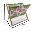 Ambesonne Pale Pink Magazine and Book Holder, Romantic Roses Garden Illustration Nature Inspired Valentine’s Day Themed, Floor Rack Decor for Interior of Home & Office, 22″ x 19″, Yellow Coral Pink(Fern Green Pale Blue)