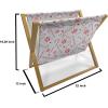 Ambesonne Pale Pink Magazine and Book Holder, Romantic Roses Garden Illustration Nature Inspired Valentine’s Day Themed, Floor Rack Decor for Interior of Home & Office, 22″ x 19″, Yellow Coral Pink(Red White Coconut)