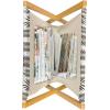 Ambesonne Pale Pink Magazine and Book Holder, Romantic Roses Garden Illustration Nature Inspired Valentine’s Day Themed, Floor Rack Decor for Interior of Home & Office, 22″ x 19″, Yellow Coral Pink(Seal Brown White)