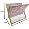 Ambesonne Pale Pink Magazine and Book Holder, Romantic Roses Garden Illustration Nature Inspired Valentine’s Day Themed, Floor Rack Decor for Interior of Home & Office, 22″ x 19″, Yellow Coral Pink(Fern Green Yellow)