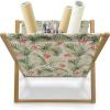 Ambesonne Pale Pink Magazine and Book Holder, Romantic Roses Garden Illustration Nature Inspired Valentine’s Day Themed, Floor Rack Decor for Interior of Home & Office, 22″ x 19″, Yellow Coral Pink(Peach Salmon Green)