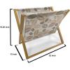 Ambesonne Pale Pink Magazine and Book Holder, Romantic Roses Garden Illustration Nature Inspired Valentine’s Day Themed, Floor Rack Decor for Interior of Home & Office, 22″ x 19″, Yellow Coral Pink(Army Green Tan Brown)
