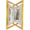 Ambesonne Pale Pink Magazine and Book Holder, Romantic Roses Garden Illustration Nature Inspired Valentine’s Day Themed, Floor Rack Decor for Interior of Home & Office, 22″ x 19″, Yellow Coral Pink(Marigold Yellow Tan)