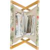 Ambesonne Pale Pink Magazine and Book Holder, Romantic Roses Garden Illustration Nature Inspired Valentine’s Day Themed, Floor Rack Decor for Interior of Home & Office, 22″ x 19″, Yellow Coral Pink(Peach Salmon Green)