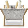 Ambesonne Pale Pink Magazine and Book Holder, Romantic Roses Garden Illustration Nature Inspired Valentine’s Day Themed, Floor Rack Decor for Interior of Home & Office, 22″ x 19″, Yellow Coral Pink(Tan Taupe Beige)