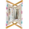 Ambesonne Pale Pink Magazine and Book Holder, Romantic Roses Garden Illustration Nature Inspired Valentine’s Day Themed, Floor Rack Decor for Interior of Home & Office, 22″ x 19″, Yellow Coral Pink(Earth Yellow Pale Blue)