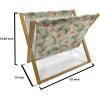 Ambesonne Pale Pink Magazine and Book Holder, Romantic Roses Garden Illustration Nature Inspired Valentine’s Day Themed, Floor Rack Decor for Interior of Home & Office, 22″ x 19″, Yellow Coral Pink(Peach Salmon Green)