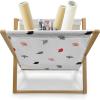 Ambesonne Pale Pink Magazine and Book Holder, Romantic Roses Garden Illustration Nature Inspired Valentine’s Day Themed, Floor Rack Decor for Interior of Home & Office, 22″ x 19″, Yellow Coral Pink(White Black Orange)