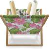 Ambesonne Pale Pink Magazine and Book Holder, Romantic Roses Garden Illustration Nature Inspired Valentine’s Day Themed, Floor Rack Decor for Interior of Home & Office, 22″ x 19″, Yellow Coral Pink(Fern Green Pale Blue)