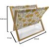 Ambesonne Paris Magazine and Book Holder, Valentines Day Theme with Eiffel Kissing Couple Hot Air Balloon Wedding Concept, Floor Rack Decor for Interior of Home & Office, 22″ x 19″, Pale Pink Rose(Pale Pink Yellow Cream)
