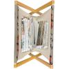 Ambesonne Paris Magazine and Book Holder, Valentines Day Theme with Eiffel Kissing Couple Hot Air Balloon Wedding Concept, Floor Rack Decor for Interior of Home & Office, 22″ x 19″, Pale Pink Rose(Tan Orange)