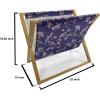Ambesonne Paris Magazine and Book Holder, Valentines Day Theme with Eiffel Kissing Couple Hot Air Balloon Wedding Concept, Floor Rack Decor for Interior of Home & Office, 22″ x 19″, Pale Pink Rose(Purple Rose Fern Green)