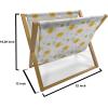 Ambesonne Paris Magazine and Book Holder, Valentines Day Theme with Eiffel Kissing Couple Hot Air Balloon Wedding Concept, Floor Rack Decor for Interior of Home & Office, 22″ x 19″, Pale Pink Rose(Mustard Pale Grey)