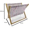 Ambesonne Paris Magazine and Book Holder, Valentines Day Theme with Eiffel Kissing Couple Hot Air Balloon Wedding Concept, Floor Rack Decor for Interior of Home & Office, 22″ x 19″, Pale Pink Rose(Pale Pink Scarlet White)