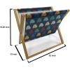 Ambesonne Paris Magazine and Book Holder, Valentines Day Theme with Eiffel Kissing Couple Hot Air Balloon Wedding Concept, Floor Rack Decor for Interior of Home & Office, 22″ x 19″, Pale Pink Rose(Dark Blue Aqua Mustard)