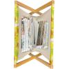 Ambesonne Paris Magazine and Book Holder, Valentines Day Theme with Eiffel Kissing Couple Hot Air Balloon Wedding Concept, Floor Rack Decor for Interior of Home & Office, 22″ x 19″, Pale Pink Rose(Yellow Apple Green)