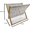 Ambesonne Paris Magazine and Book Holder, Valentines Day Theme with Eiffel Kissing Couple Hot Air Balloon Wedding Concept, Floor Rack Decor for Interior of Home & Office, 22″ x 19″, Pale Pink Rose(Dried Rose Cream)