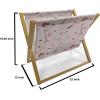 Ambesonne Paris Magazine and Book Holder, Valentines Day Theme with Eiffel Kissing Couple Hot Air Balloon Wedding Concept, Floor Rack Decor for Interior of Home & Office, 22″ x 19″, Pale Pink Rose(Rose)