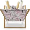 Ambesonne Paris Magazine and Book Holder, Valentines Day Theme with Eiffel Kissing Couple Hot Air Balloon Wedding Concept, Floor Rack Decor for Interior of Home & Office, 22″ x 19″, Pale Pink Rose(Pale Pink Rose)