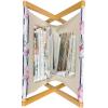 Ambesonne Paris Magazine and Book Holder, Valentines Day Theme with Eiffel Kissing Couple Hot Air Balloon Wedding Concept, Floor Rack Decor for Interior of Home & Office, 22″ x 19″, Pale Pink Rose(Purple Pink Reseda Green)