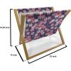 Ambesonne Paris Magazine and Book Holder, Valentines Day Theme with Eiffel Kissing Couple Hot Air Balloon Wedding Concept, Floor Rack Decor for Interior of Home & Office, 22″ x 19″, Pale Pink Rose(Dark Blue Coral Pink)