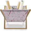 Ambesonne Paris Magazine and Book Holder, Valentines Day Theme with Eiffel Kissing Couple Hot Air Balloon Wedding Concept, Floor Rack Decor for Interior of Home & Office, 22″ x 19″, Pale Pink Rose(Pale Pink Scarlet White)