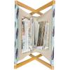Ambesonne Paris Magazine and Book Holder, Valentines Day Theme with Eiffel Kissing Couple Hot Air Balloon Wedding Concept, Floor Rack Decor for Interior of Home & Office, 22″ x 19″, Pale Pink Rose(Pale Blue Teal Umber)