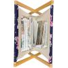 Ambesonne Paris Magazine and Book Holder, Valentines Day Theme with Eiffel Kissing Couple Hot Air Balloon Wedding Concept, Floor Rack Decor for Interior of Home & Office, 22″ x 19″, Pale Pink Rose(Indigo Green Pink)