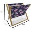 Ambesonne Paris Magazine and Book Holder, Valentines Day Theme with Eiffel Kissing Couple Hot Air Balloon Wedding Concept, Floor Rack Decor for Interior of Home & Office, 22″ x 19″, Pale Pink Rose(Indigo Green Pink)