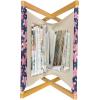 Ambesonne Paris Magazine and Book Holder, Valentines Day Theme with Eiffel Kissing Couple Hot Air Balloon Wedding Concept, Floor Rack Decor for Interior of Home & Office, 22″ x 19″, Pale Pink Rose(Dark Blue Coral Pink)