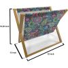 Ambesonne Paris Magazine and Book Holder, Valentines Day Theme with Eiffel Kissing Couple Hot Air Balloon Wedding Concept, Floor Rack Decor for Interior of Home & Office, 22″ x 19″, Pale Pink Rose(Pink Blue Yellow)
