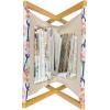 Ambesonne Paris Magazine and Book Holder, Valentines Day Theme with Eiffel Kissing Couple Hot Air Balloon Wedding Concept, Floor Rack Decor for Interior of Home & Office, 22″ x 19″, Pale Pink Rose(Navy Blue Pink Green)
