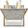Ambesonne Paris Magazine and Book Holder, Valentines Day Theme with Eiffel Kissing Couple Hot Air Balloon Wedding Concept, Floor Rack Decor for Interior of Home & Office, 22″ x 19″, Pale Pink Rose(Bluegrey Red Green)