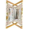 Ambesonne Paris Magazine and Book Holder, Valentines Day Theme with Eiffel Kissing Couple Hot Air Balloon Wedding Concept, Floor Rack Decor for Interior of Home & Office, 22″ x 19″, Pale Pink Rose(Pale Pink Yellow Cream)