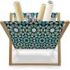 Ambesonne Pride Day Magazine and Book Holder, LGBT Rainbow Hearts Valentines Watercolor Splashes Pattern, Floor Rack Decor for Interior of Home & Office, 22″ x 19″, Hot Pink Azure Blue(Sky Blue Reseda Green)