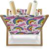 Ambesonne Pride Day Magazine and Book Holder, LGBT Rainbow Hearts Valentines Watercolor Splashes Pattern, Floor Rack Decor for Interior of Home & Office, 22″ x 19″, Hot Pink Azure Blue(Blue Violet Yellow)