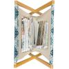Ambesonne Pride Day Magazine and Book Holder, LGBT Rainbow Hearts Valentines Watercolor Splashes Pattern, Floor Rack Decor for Interior of Home & Office, 22″ x 19″, Hot Pink Azure Blue(Dark Teal Mustard)