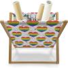 Ambesonne Pride Day Magazine and Book Holder, LGBT Rainbow Hearts Valentines Watercolor Splashes Pattern, Floor Rack Decor for Interior of Home & Office, 22″ x 19″, Hot Pink Azure Blue(Hot Pink Azure Blue)