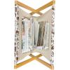 Ambesonne Romantic Magazine and Book Holder, Lilly Bouquet Valentines Day Themed Arrangement on Polka Dots Backdrop, Floor Rack Decor for Interior of Home & Office, 22″ x 19″, Pistachio Green White(Brown White)