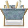 Ambesonne Romantic Magazine and Book Holder, Lilly Bouquet Valentines Day Themed Arrangement on Polka Dots Backdrop, Floor Rack Decor for Interior of Home & Office, 22″ x 19″, Pistachio Green White(Turquoise Navy Blue)