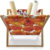Ambesonne Romantic Magazine and Book Holder, Lilly Bouquet Valentines Day Themed Arrangement on Polka Dots Backdrop, Floor Rack Decor for Interior of Home & Office, 22″ x 19″, Pistachio Green White(Orange and Vermilion)
